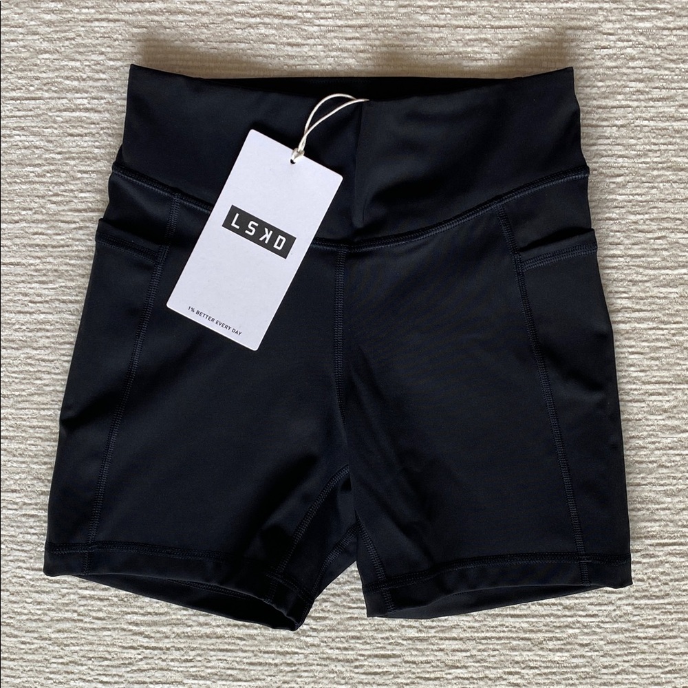 LSKD Black Elite High-Rise 4” Short Pockets